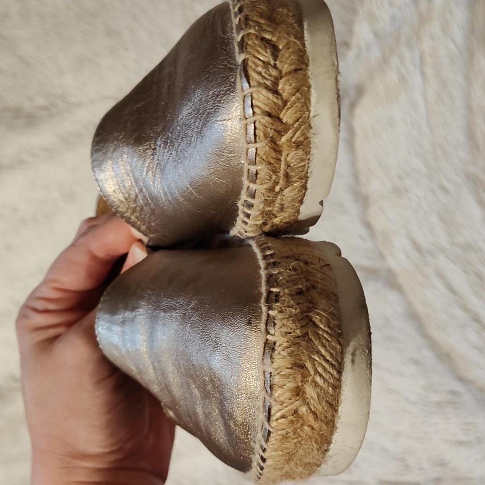 Carmen Saiz Metallic Espadrilles Rose Gold Leather Made In Spain Size 7.5 (EU38) - Picture 5 of 12